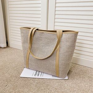 Khaki canvas shoulder bag size 42x29x15